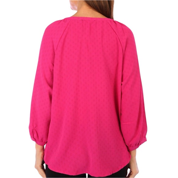 Adrienne Vittadini Fuchsia 3/4 Balloon Sleeve Button-Up Blouse NWT Size XL - Picture 9 of 9